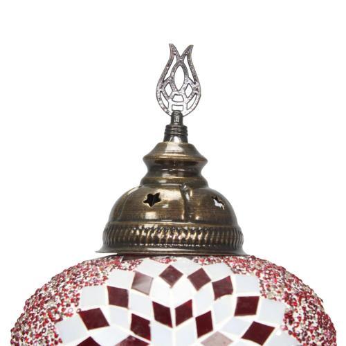 Lámpara turca de mesa con cristal de mosaico - Nº3 Ahmar