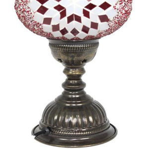Lámpara turca de mesa con cristal de mosaico - Nº3 Ahmar