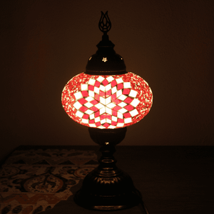 Türkische Tischlampe mit Mosaikglas - Nr. 3 Ahmar