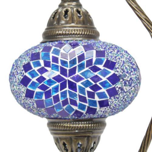 Lámpara turca de mesa curva con cristal de mosaico - Nº3 Asrak