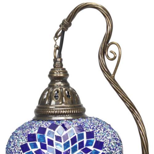 Lámpara turca de mesa curva con cristal de mosaico - Nº3 Asrak