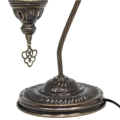 Lámpara turca de mesa curva con cristal de mosaico - Nº3 Asrak