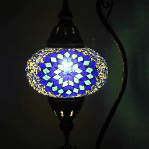 Lámpara turca de mesa curva con cristal de mosaico - Nº3 Asrak