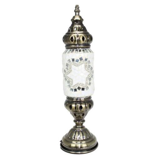 Lámpara turca de mesa tubo con cristales de mosaico - Nº1 Abiad