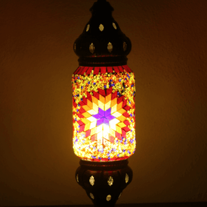Lámpara turca de mesa tubo con cristales de mosaico - Nº1 Alwan
