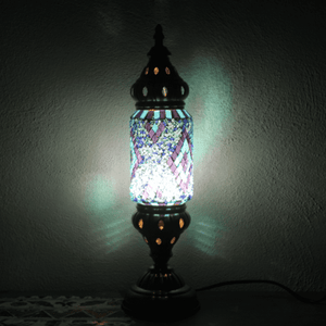 Lámpara turca de mesa tubo con cristales de mosaico - Nº1 Sarka