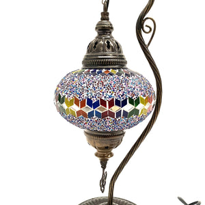 Lámpara turca de mesa multicolor detalle