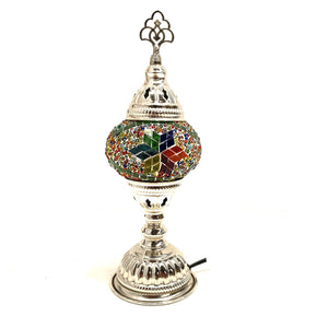 Lámpara turca de mesa plata colores N1