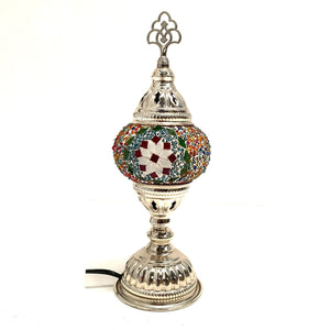 Lámpara turca de mesa plata multicolor N1