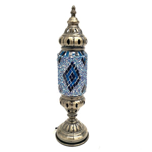 lámpara turca de mesa tubo azul