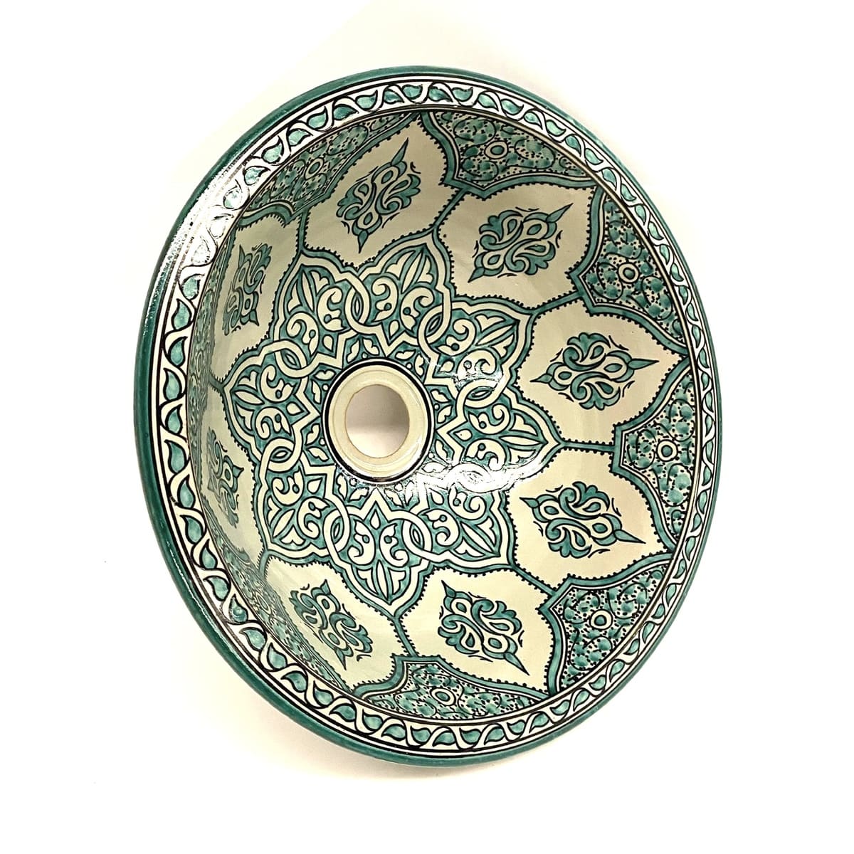 lavabo árabe floral 40 turquesa