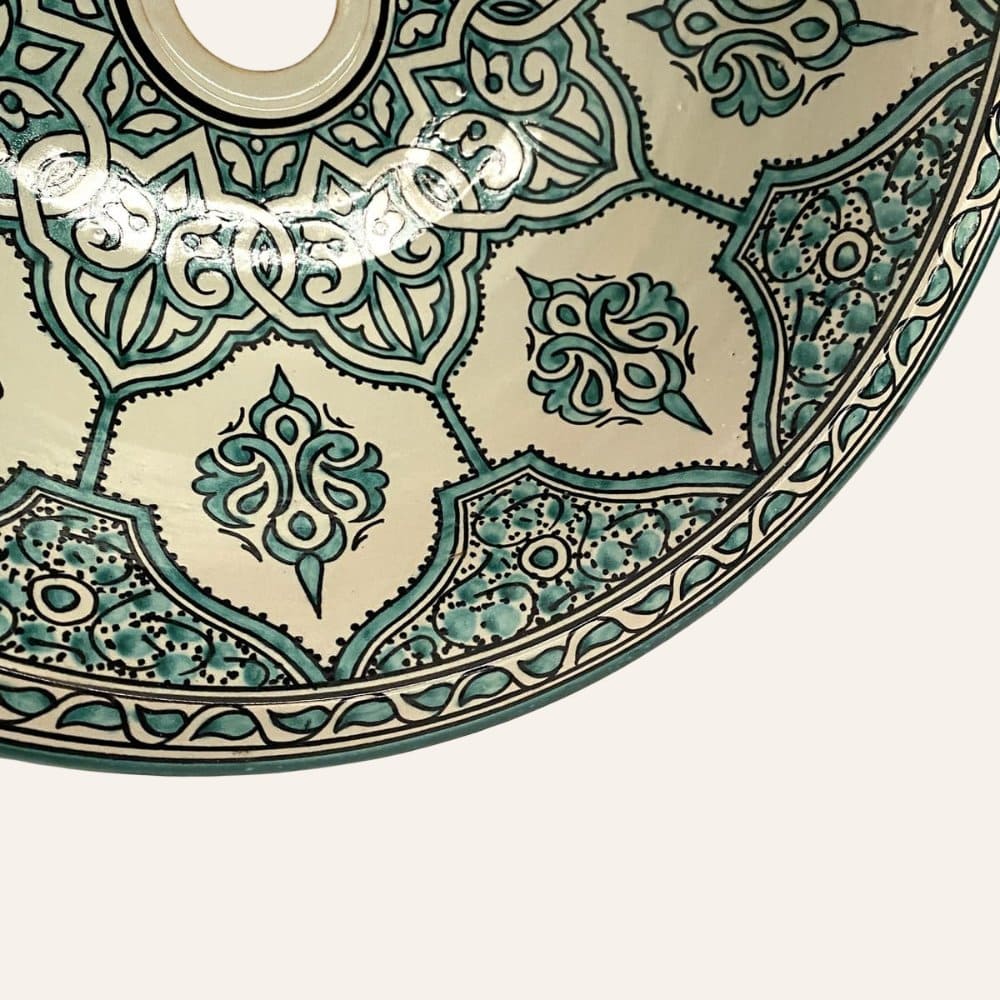 lavabo árabe floral turquesa borde