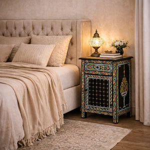 mesita de noche marroqui negra