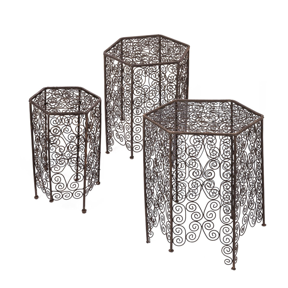 Mesa marroquí auxiliar de hierro