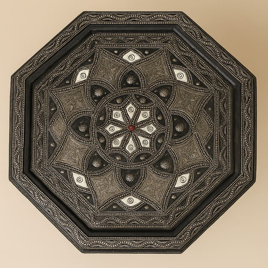 mesa marroquí auxiliar de hueso