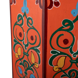 Mesa marroquí de madera naranja pintada a mano