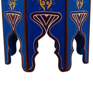 Marokkanischer blauer handbemalter Holztisch