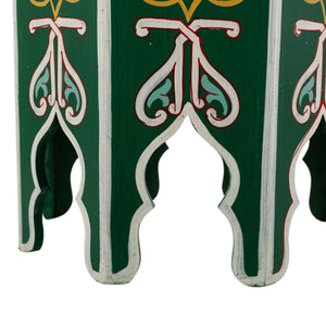 Mesa marroquí de madera verde pintada a mano