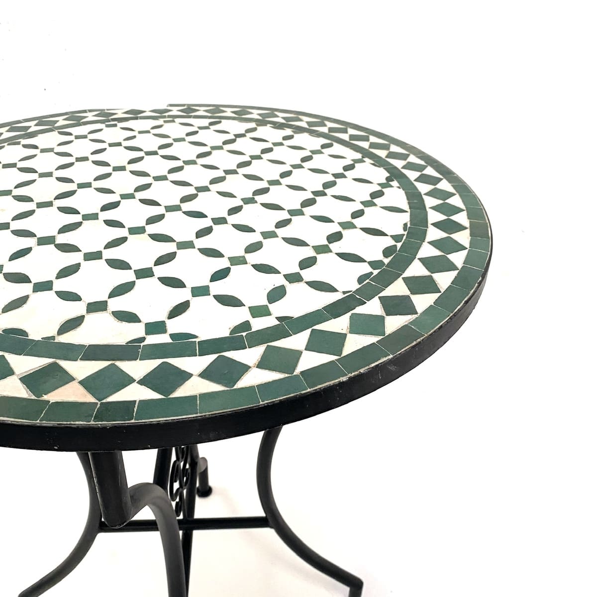 mesa mosaico marroquí verde beige 60x60cms