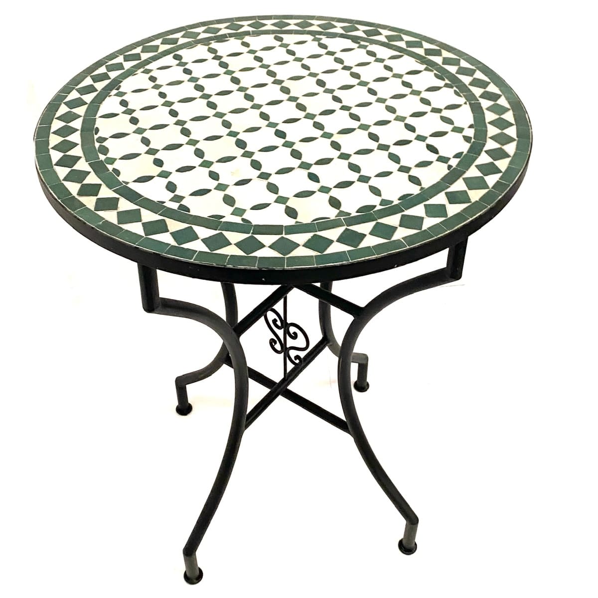 mesa mosaico marroquí verde beige