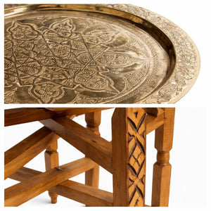 mesa de té marroquí dorada detalles
