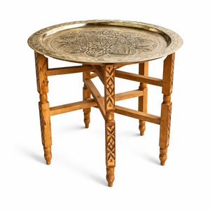 mesa de té marroquí dorada