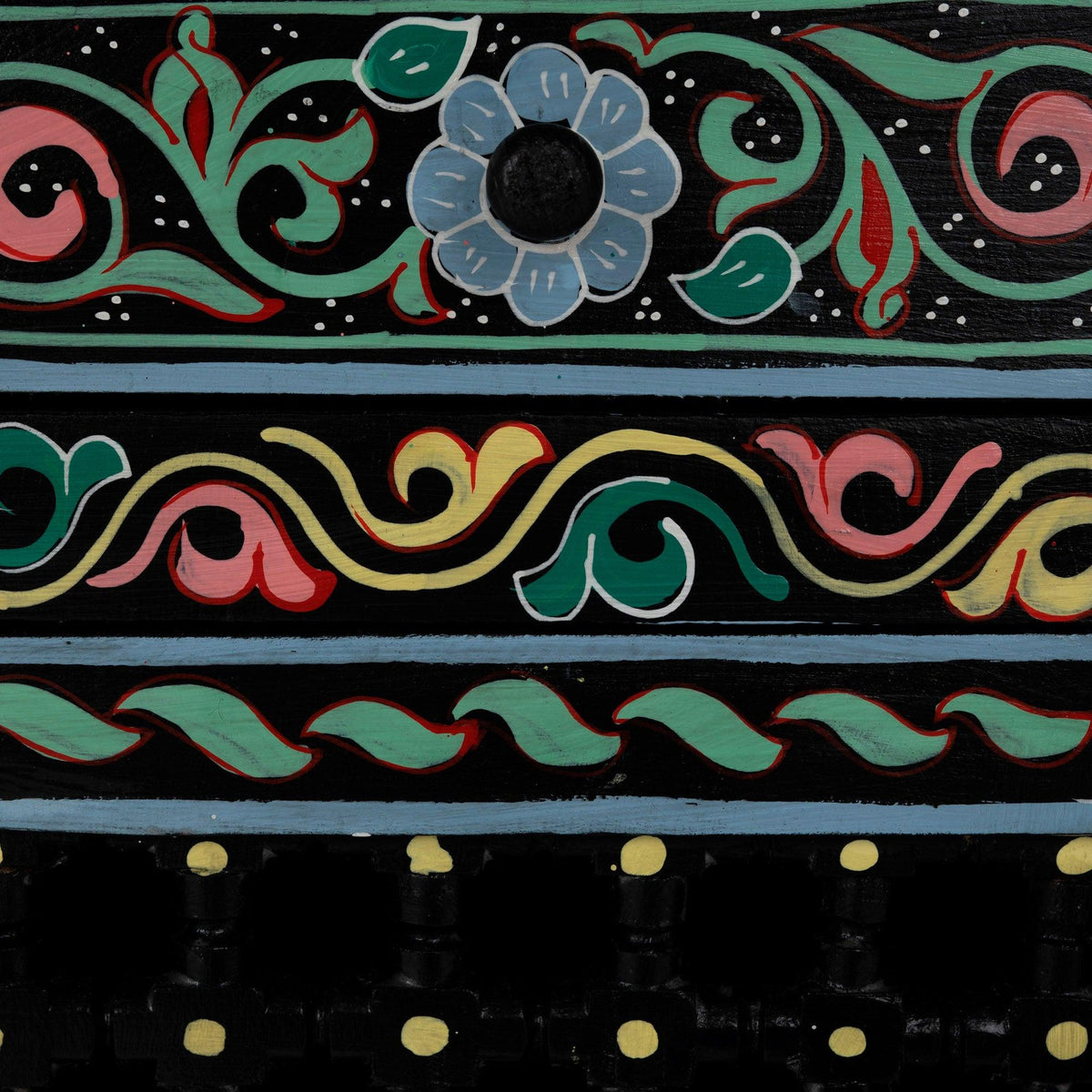 Mesita de noche árabe negra musharabi