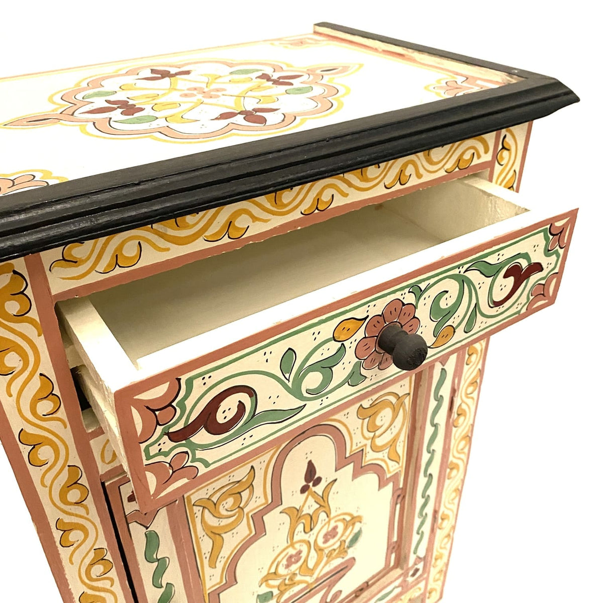 Mesita de noche marroquí beige cajón