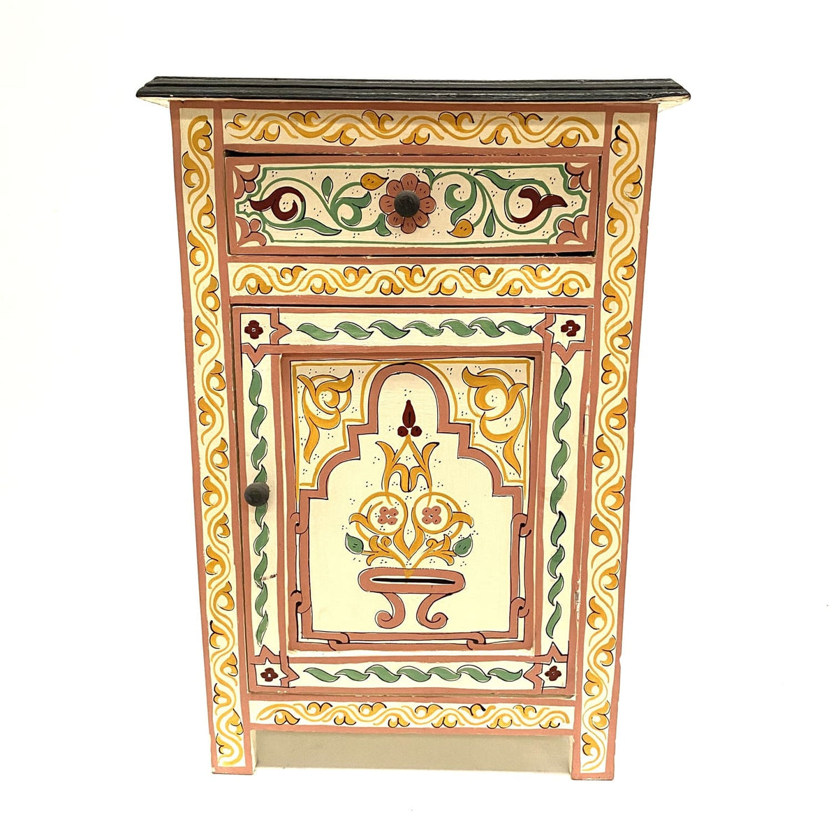 Mesita de noche marroquí beige detalle