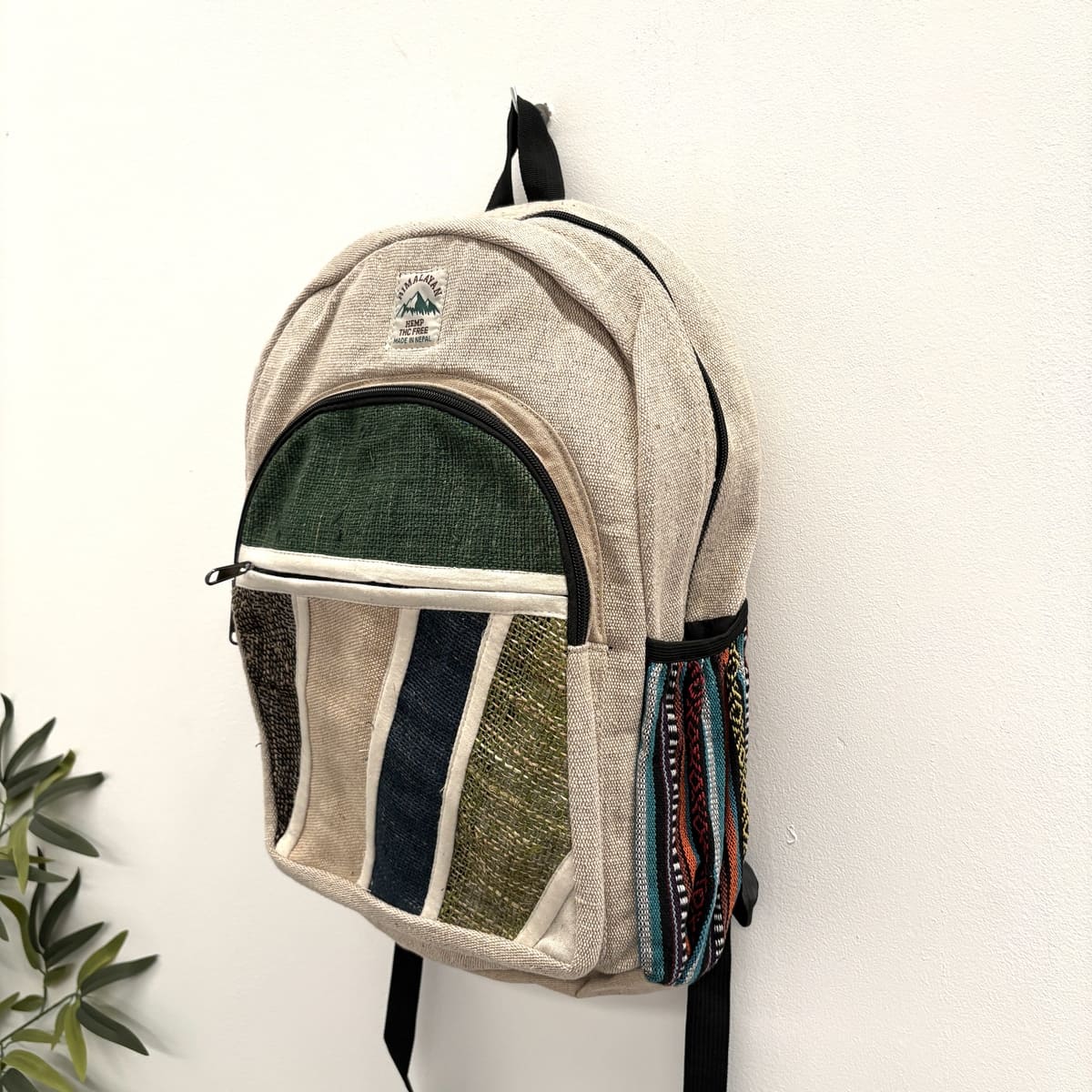 mochila cáñamo artesana lateral