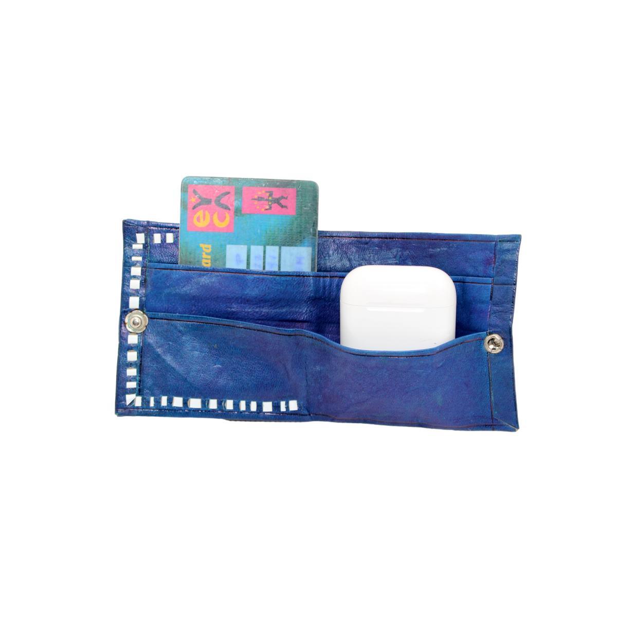 Monedero marroquí de cuero natural billetero