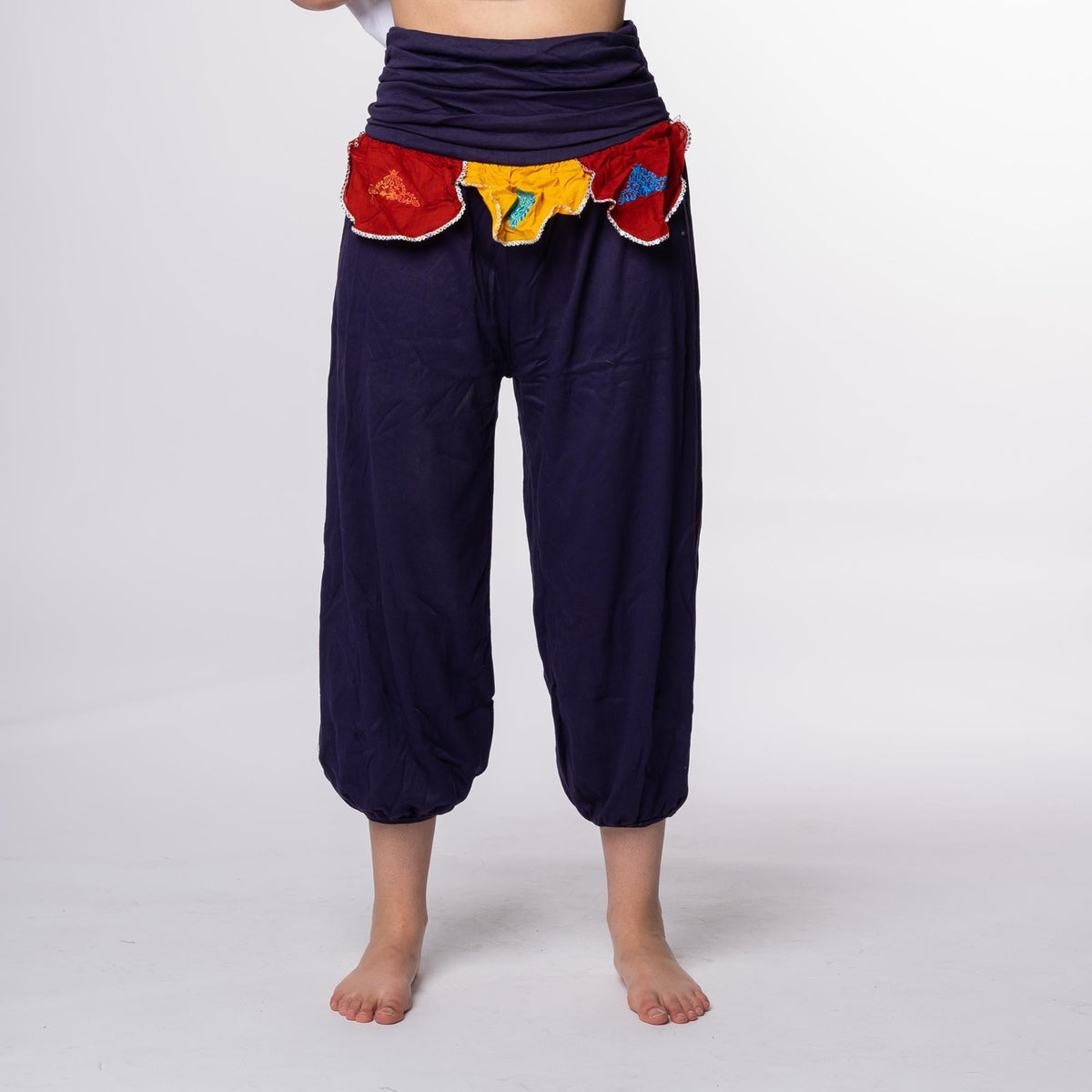 Pantalón bombacho morado con flecos R
