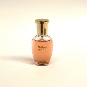 perfume árabe oud al shams envase