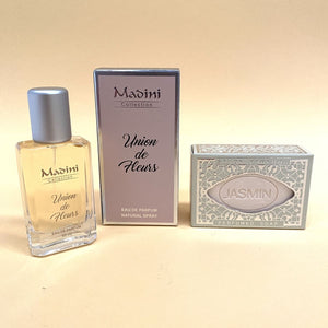 Cesta perfume árabe femenino MADINI Union de Fleurs + Jabón