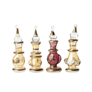 Arabische Mini-Parfümflasche aus mundgeblasenem Glas Gold 5cm