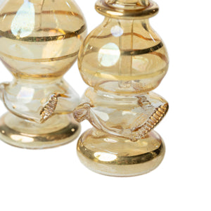 Arabische Mini-Parfümflasche aus mundgeblasenem Glas Gold 5cm