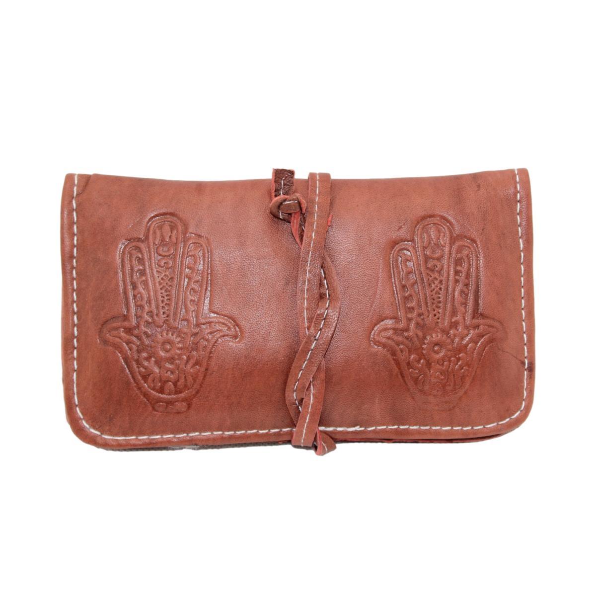 Pitillera marroquí de cuero Mano de Fátima - 2 Colores