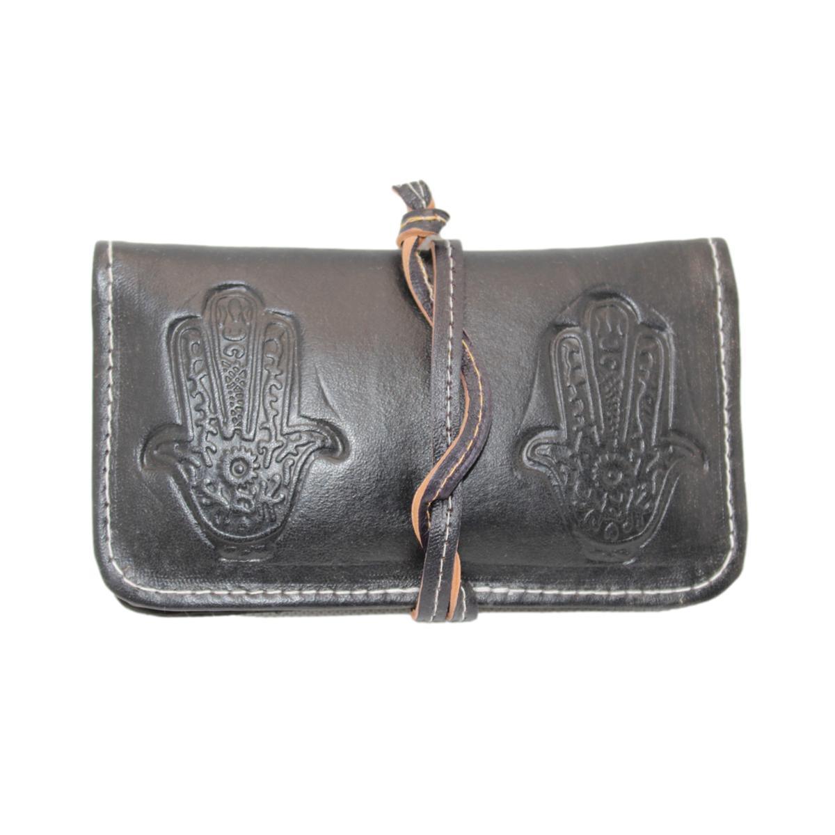 Pitillera marroquí de cuero Mano de Fátima - 2 Colores