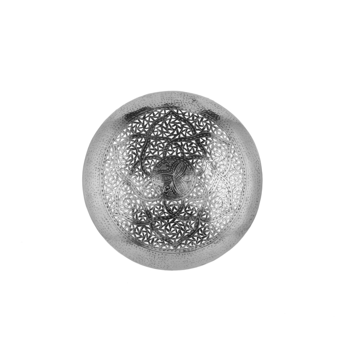 Plafón árabe redondo de metal plateado 20-100cm