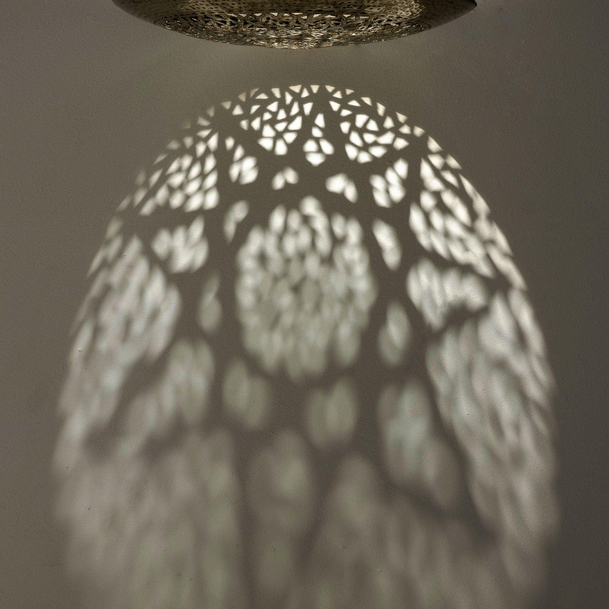 Plafón árabe redondo de metal plateado 20-100cm