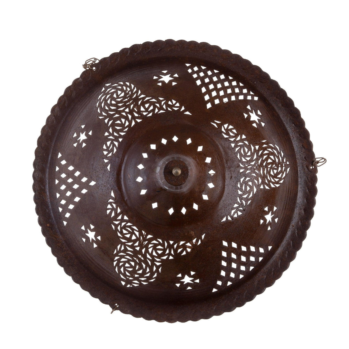 Plafón marroquí marrón de forja calada 40cm