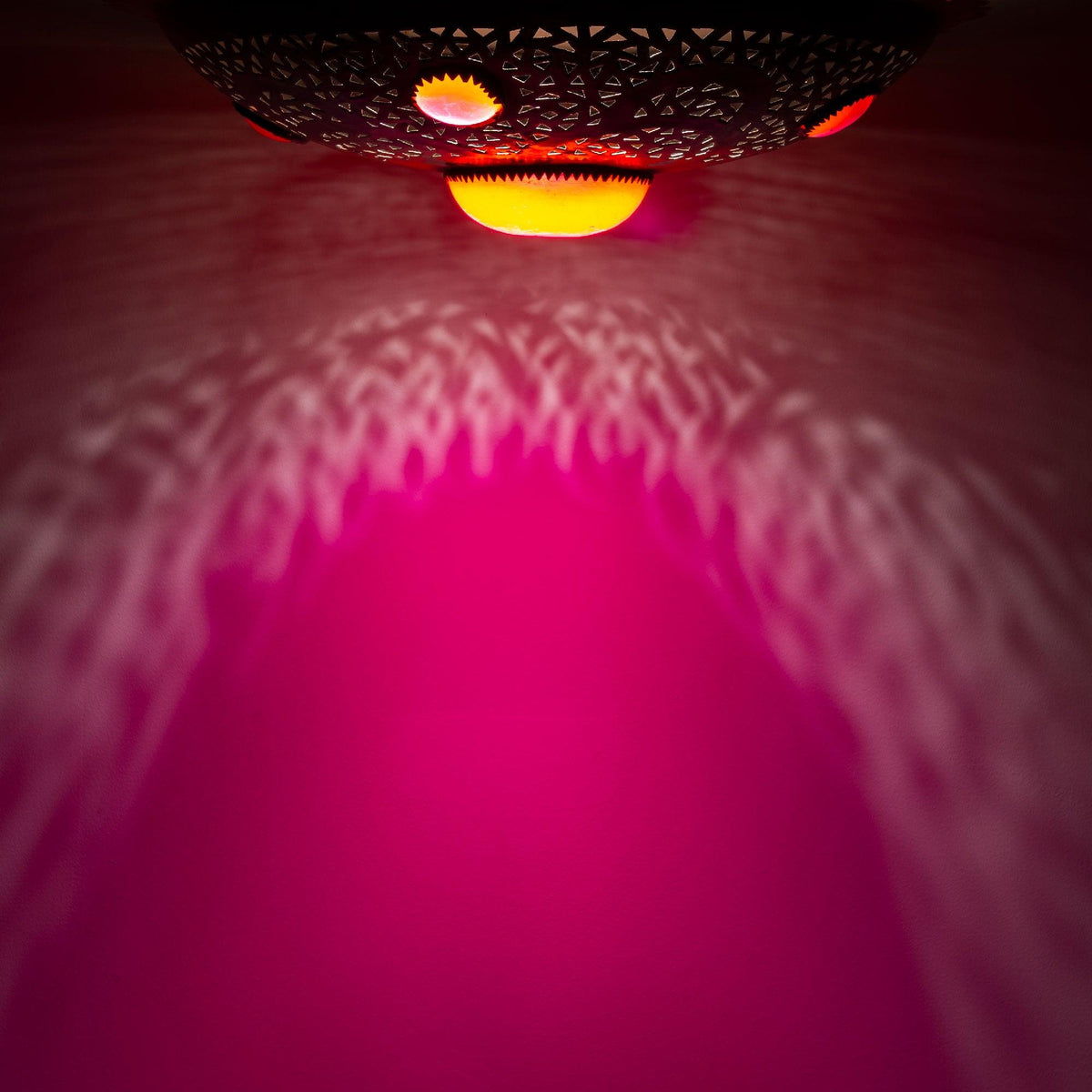 Plafón Marroquí Redondo de Forja Calado - 3 Colores