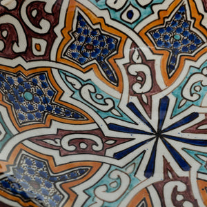 Plato marroquí cerámica de Fez Jamal Mabsut 40cm