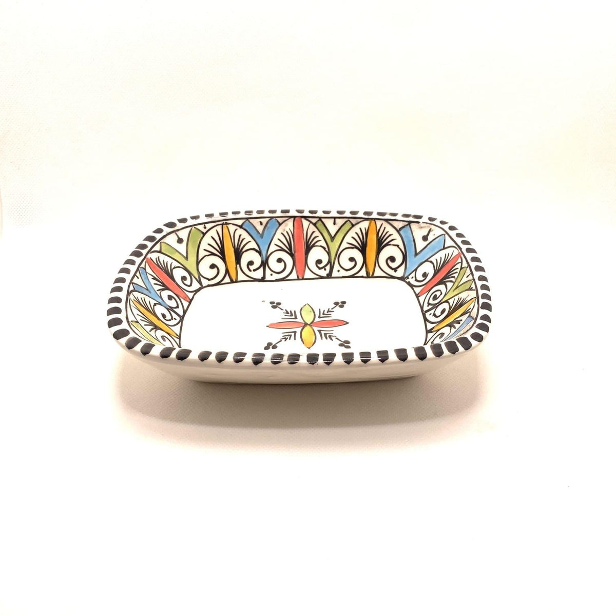 Plato marroquí de cerámica multicolor Fez 18x13