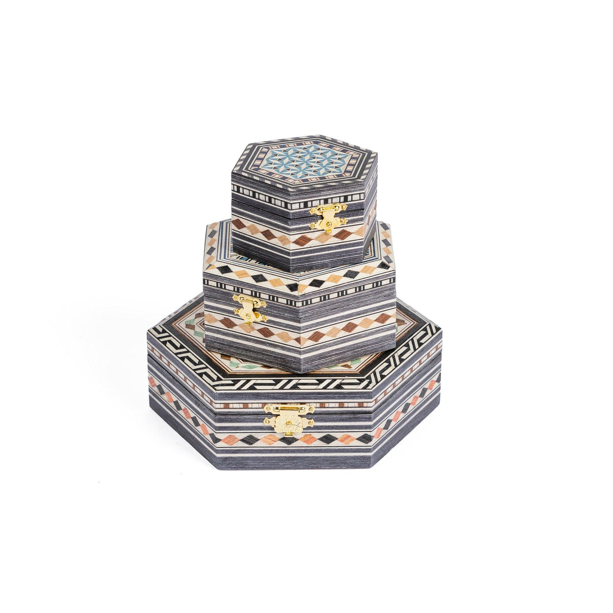 Polvera Hexagonal de Taracea Granadina