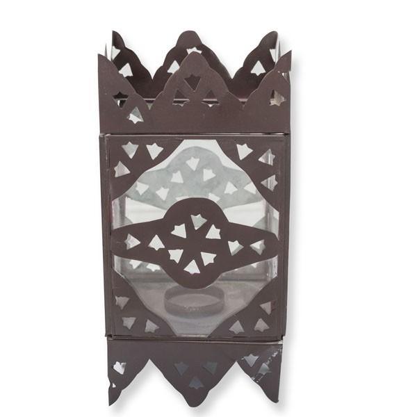 Portavelas Árabe de Forja y Cristal