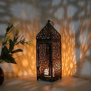 porta-velas árabe moderno de metal islâmico 30x9