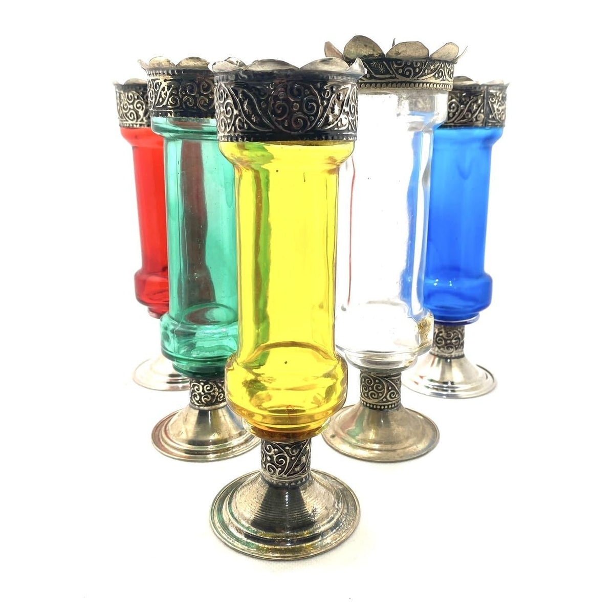 Portavelas Marroquí de Cristal y Alpaca