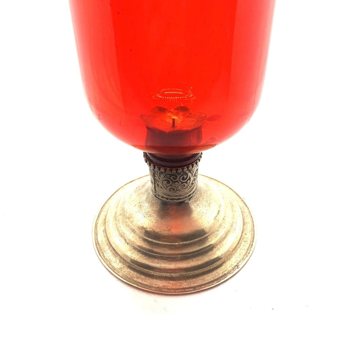 Portavelas Marroquí de Cristal y Alpaca XL