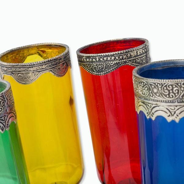 Portavelas Marroquí de Cristal y Alpaca XL